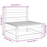 Garden Middle Sofas 2 pcs White Solid Wood Pine 805681