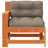 Garden Armrest Sofa with Cushion Wax Brown Solid Wood Pine 844922