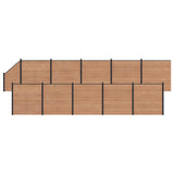Fence Set 11 pcs 1830 x 186 cm WPC and Aluminium Brown 3429393