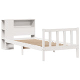 Bookcase Bed without Mattress White 90x200 cm Solid Wood Pine 3321681