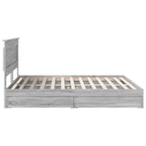 Storage Bed Grey Sonoma 200 x 200 cm Engineered Wood 3410223