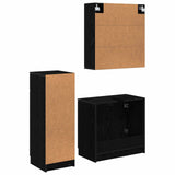 Bathroom Furniture Set 3 pcs Black Oak Engineered Wood 3416102