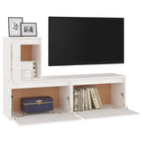 TV Cabinets 3 pcs White Solid Wood Pine 3100175