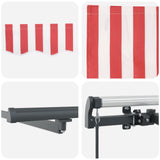 Retractable Awning Red and White 450 x 300 cm 3330918