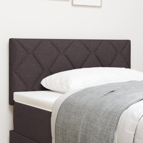 ZNTS LED Headboard Diamond Blocks Design Dark Brown 100 cm Fabric 3338203