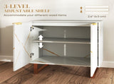 Elegant Storage Sideboard - White/Gold-Tone T3398P343021