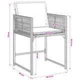 5 Piece Garden Dining Set with Cushions Grey Poly Rattan 3211436