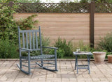 Rocking Chair with Foldable Table Grey Solid Wood Poplar 3281258