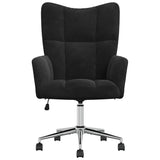 Relaxing Chair with Wheel Black 69 x 61.5 x 102 cm Velvet 42022458
