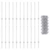 ZNTS Garden Fence Set Set of 2 Galvanised steel Large Durable 3336306