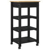 Kitchen Trolley MONZA Black 48 x 40 x 88.5 cm Solid Pine Wood 42027031