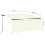 Manual Retractable Awning with Blind 3.5x2.5m Cream 3069397