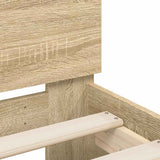 Bed Frame without Mattress with Headboard Sonoma Oak 100x200 cm 838528