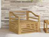 Outdoor Sofa Solid Acacia Wood White 3439111