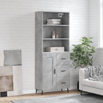 Highboard Concrete Grey 69.5x34x180 cm Engineered Wood 3190041