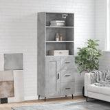 Highboard Concrete Grey 69.5x34x180 cm Engineered Wood 3190041