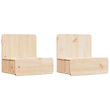 Bedside Table 2 pcs Brown 44 x 32.5 x 40 cm Solid pine wood 873488