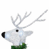 LED Reindeers 6 pcs Silver Fabric 3385897