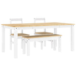 ZNTS 4 Piece Dining Set Panama White Solid Wood Pine 3345187