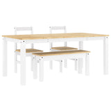 ZNTS 4 Piece Dining Set Panama White Solid Wood Pine 3345187