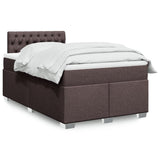 Box Spring Bed with Mattress Dark Brown 120x190 cm Fabric 3285837