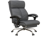 High Back Vibration Massage Office Chair, Heated Reclining PU Leather Computer Chair with Footrest, T3398P343619