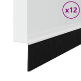Self-adhesive Door Brush Seals 12 pcs White 100 cm 42019520