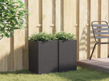 Garden Planters 2 pcs Black 30x30x60 cm Poly Rattan 3210516