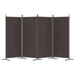 ZNTS 4-Panel Room Divider Brown 346x180 cm Fabric 350263