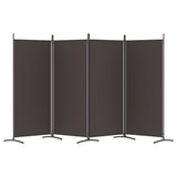 ZNTS 4-Panel Room Divider Brown 346x180 cm Fabric 350263