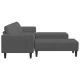 Fabric Sofa with Cushion Dark Grey Corduroy fabric 3335132