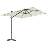 ZNTS Cantilever Garden Parasol with Steel Pole 250x250 cm Sand 44624