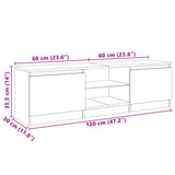 ZNTS TV Cabinet with LED Lights White 120x30x35.5 cm 804283