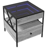 ZNTS Coffee Table with Infinity LED Grey Sonoma 50x50x51 cm 847715