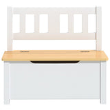 Children Storage Bench White and Beige 60x30x55 cm MDF 10408