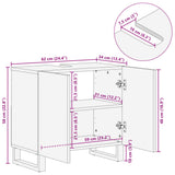 Bathroom Sink Cabinet 62x34x58 cm Brown Solid Wood Mango 377531