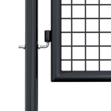 ZNTS Mesh Garden Gate Galvanised Steel 100x225 cm Grey 145774