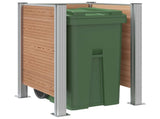 Garbage Bin Fence Brown 85 x 85 x 115 cm Aluminium and WPC 42039181