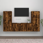 3 Piece TV Cabinet Set Smoked Oak Engineered Wood 3188763