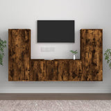 3 Piece TV Cabinet Set Smoked Oak Engineered Wood 3188763