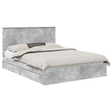 Storage Bed Concrete Grey 150 x 200 cm Engineered Wood 3411197