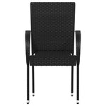 Stackable Outdoor Chairs 6 pcs Poly Rattan Black 310087