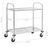 50913 2-Tier Kitchen Trolley 95x45x83,5 cm Stainless Steel