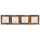 Foldable Dog Gate with Stands 4 pcs Smoked Oak 241 cm 892153