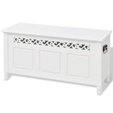 Storage Bench Baroque Style MDF White 242646
