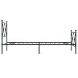 Metal Bed Frame without Mattress with Footboard Black 80x200cm 376511