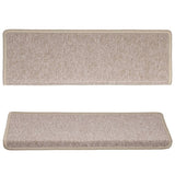 Stair Mats 15 pcs 65x21x4 cm Taupe Rectangular Edge 134573