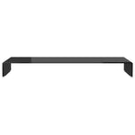 ZNTS TV Stand/Monitor Riser Glass Black 110x30x13 cm 244140