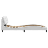 Bed Frame with LED without Mattress "Hvar" White 90x190 cm 3213900
