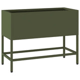 Raised Garden Planter Olive green 60 x 26 x 45 cm Steel 865886